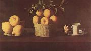 Francisco de Zurbaran Still Life with Lemons,Oranges and Rose (mk08) France oil painting reproduction